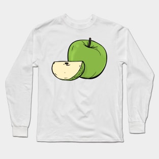 Green Apple hand drawn fruits summer Long Sleeve T-Shirt